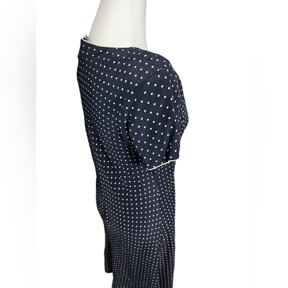 90s Vision Apparel Silk Dot
Dress 6 medium blue and cream midi - Picture 6 of 12